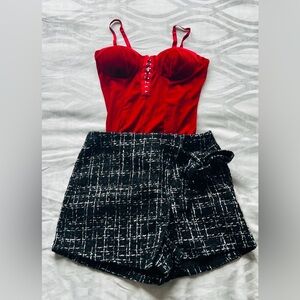 Belted, Zipper Black and Track Ultra High Waist Shits